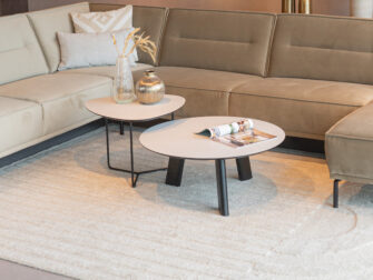 Salontafel Pavia - 80x35cm - rond - lime chalk white