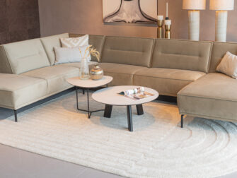 Salontafel Pavia - 80x35cm - rond - lime chalk white