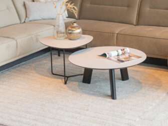 Salontafel Pavia - 80x40cm - rond - lime chalk white