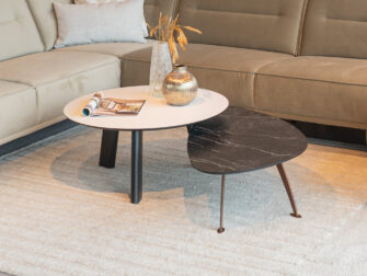 Salontafel Pavia - 80x40cm - rond - lime chalk white