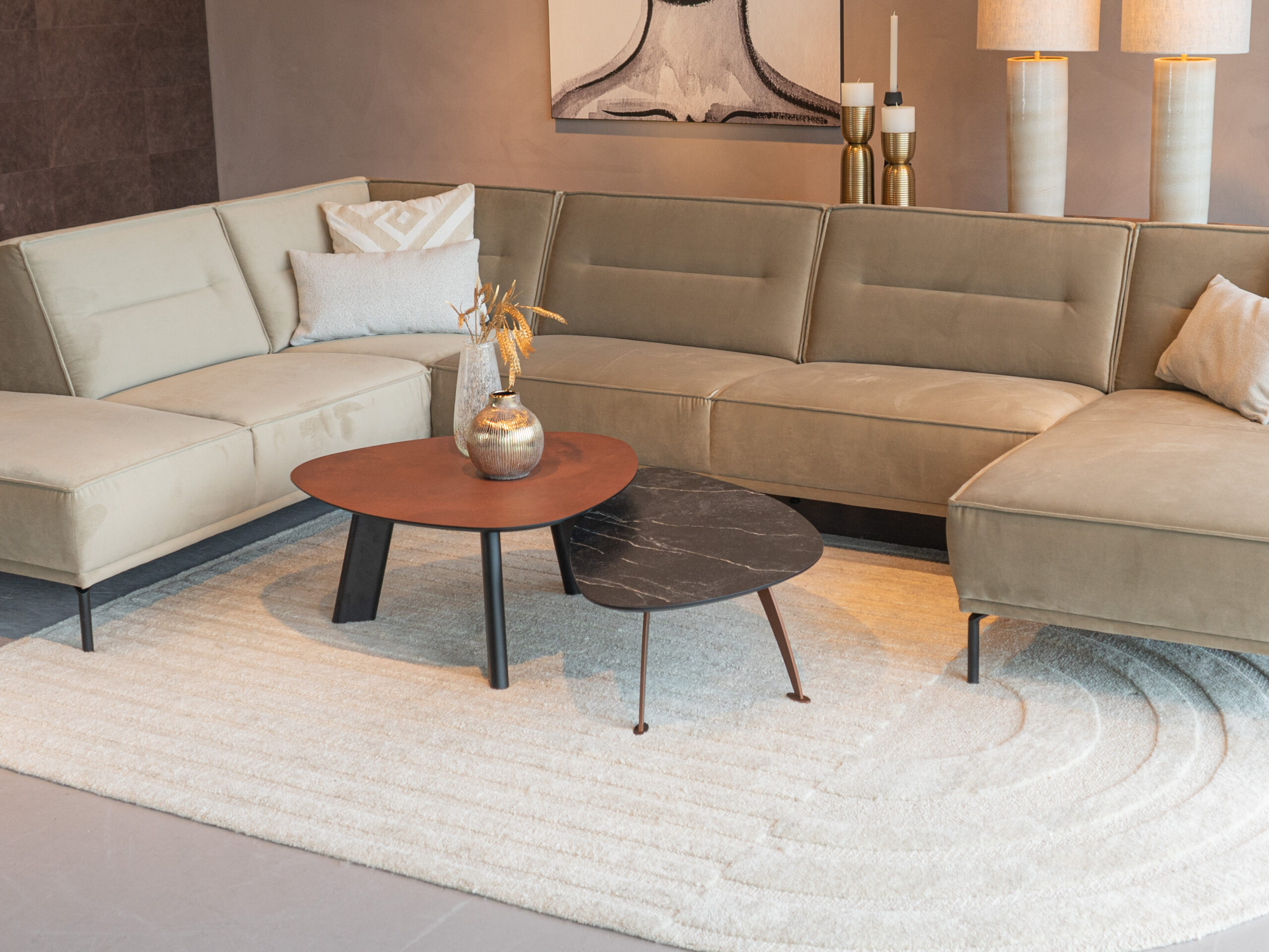 Salontafel Pavia - 80x40cm - stone - lime earth baked