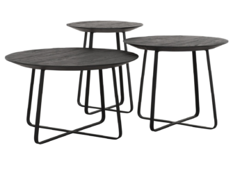 Salontafel Pisa Ø40x45cm - Ø50x40cm - Ø60x35cm - black