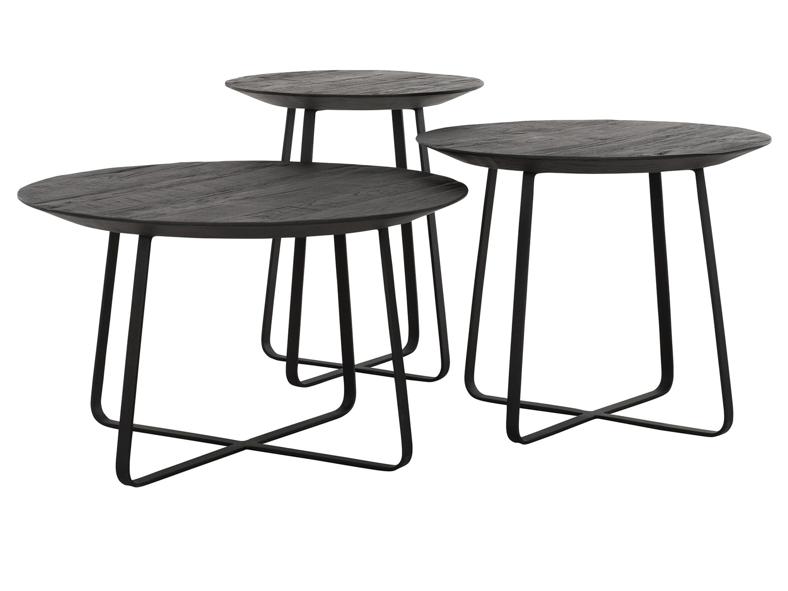 Salontafel Pisa Ø40x45cm - Ø50x40cm - Ø60x35cm - black