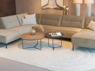 Salontafel Tellaro – 80x40cm – rond – smoke + Salontafel Tellaro – 60x45cm – rond – night glow