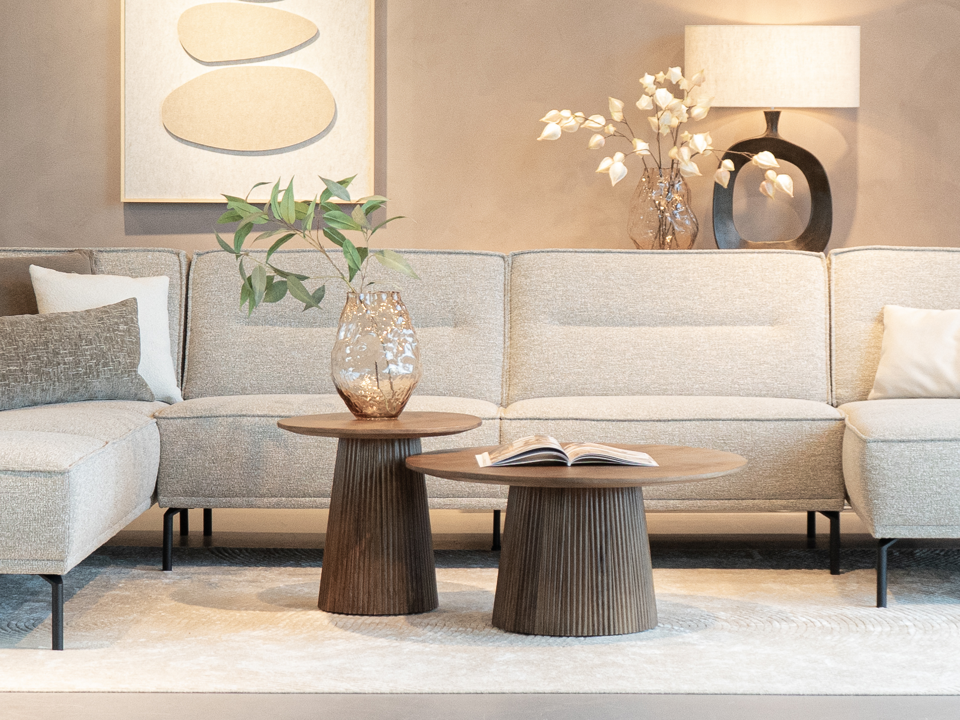 set van 2 ronde salontafels