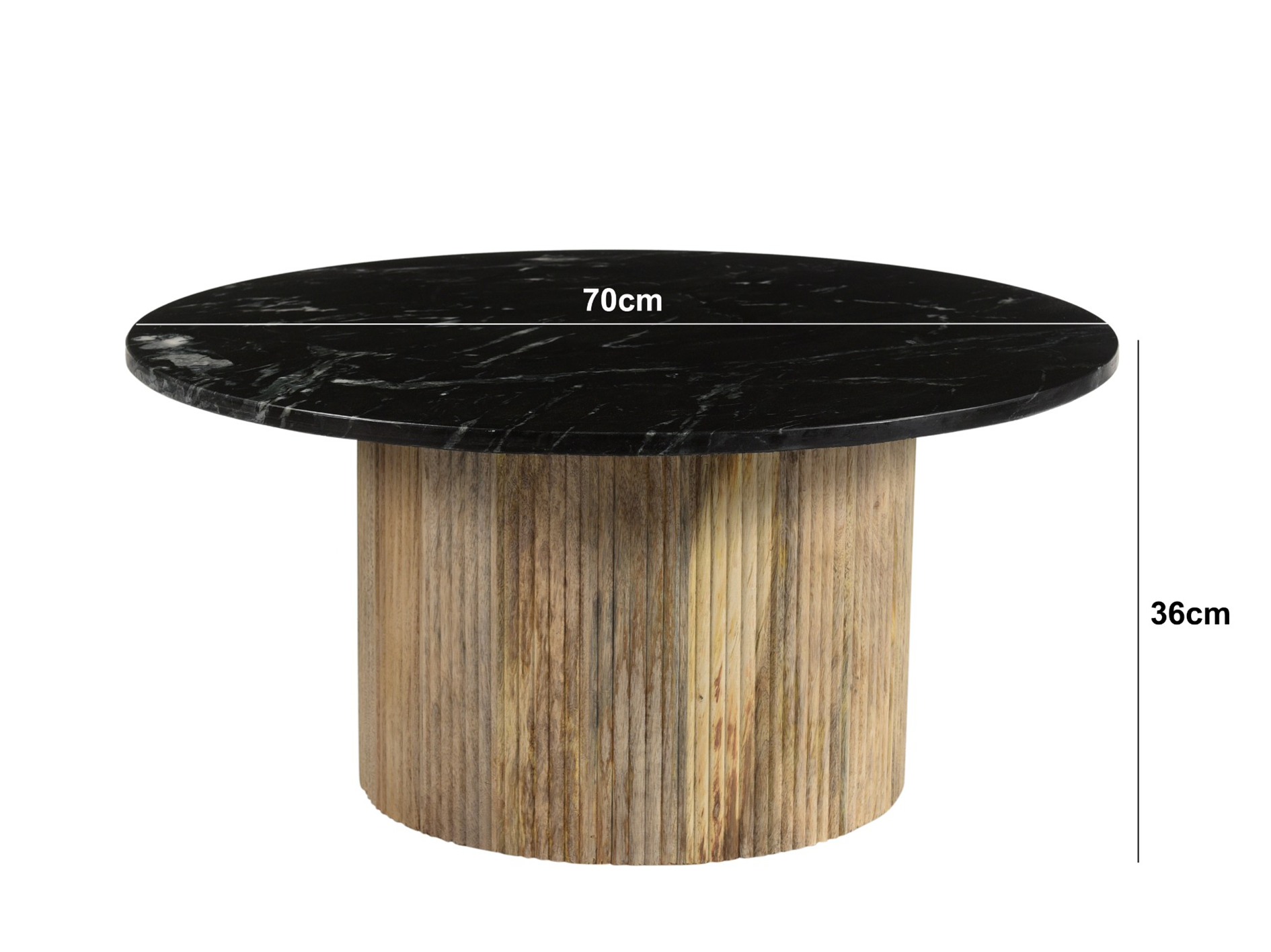 Salontafel Vasto - Ø70x36cm - black