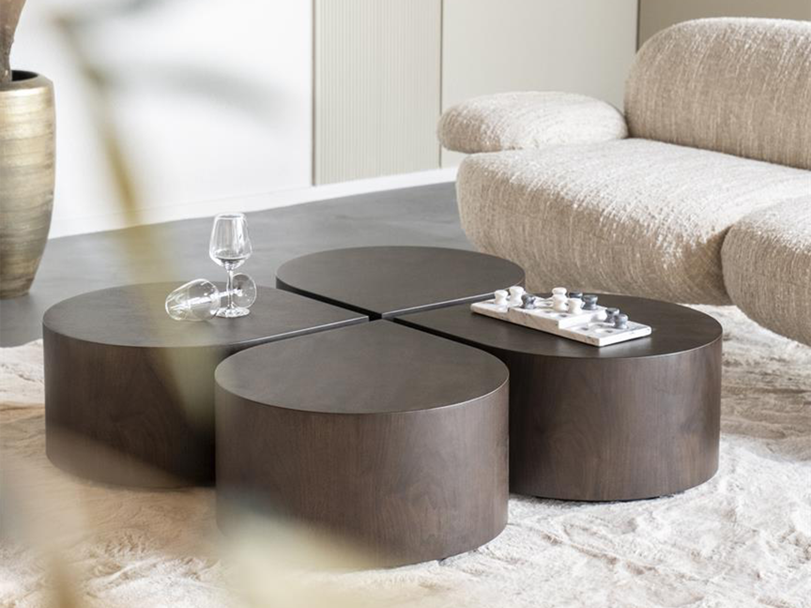 bruine salontafels set