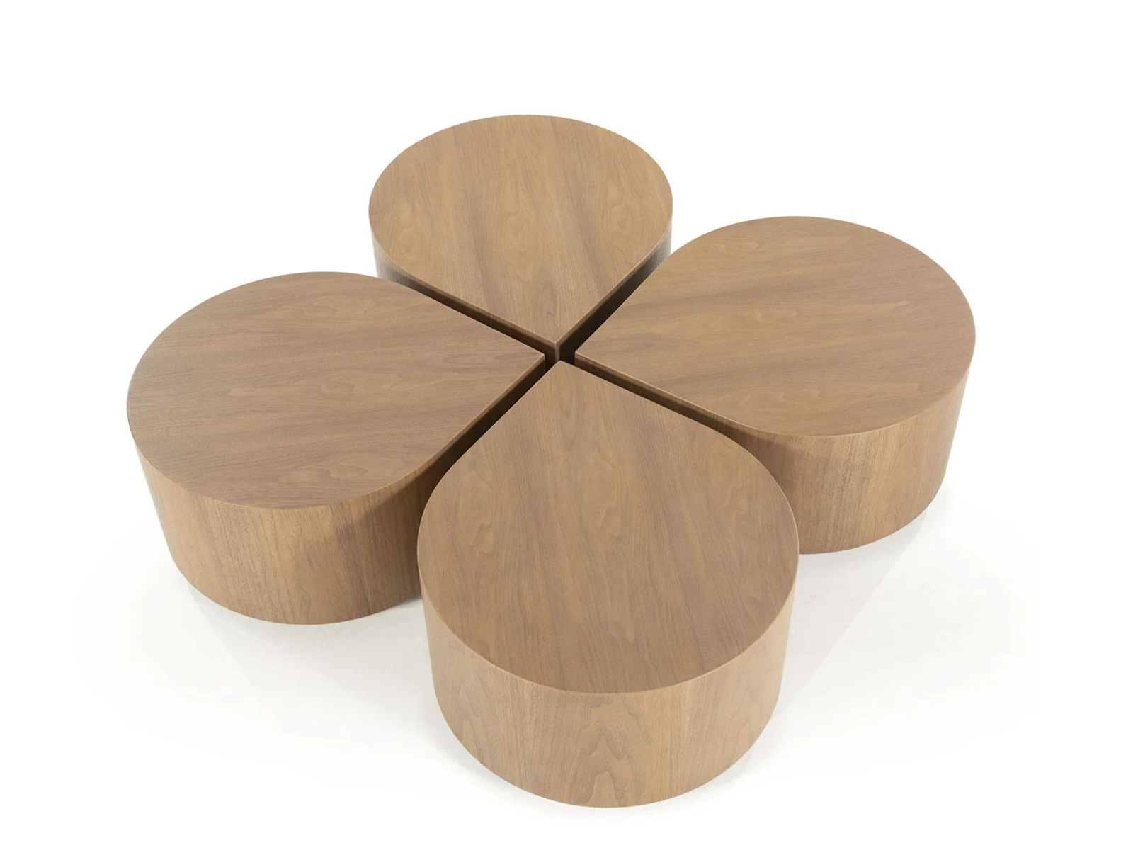 Salontafel Ventura - 55x55x33cm - Set van 4 - licht bruin