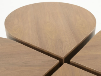 Salontafel Ventura - 55x55x33cm - Set van 4 - licht bruin