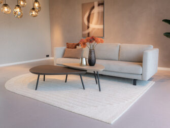 Salontafel set Le Mans - 120x60cm ultra matte lak - 100x50cm deer brown - onderstel Nancy