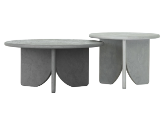Salontafelset Mandal Ø55x40cm - Ø75x35cm - frost en dusk grijze salontafel set