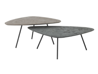 Salontafelset Telso 90x50x38cm - 100x60x34cm - fudge en pepper kiezelvormige salontafel set