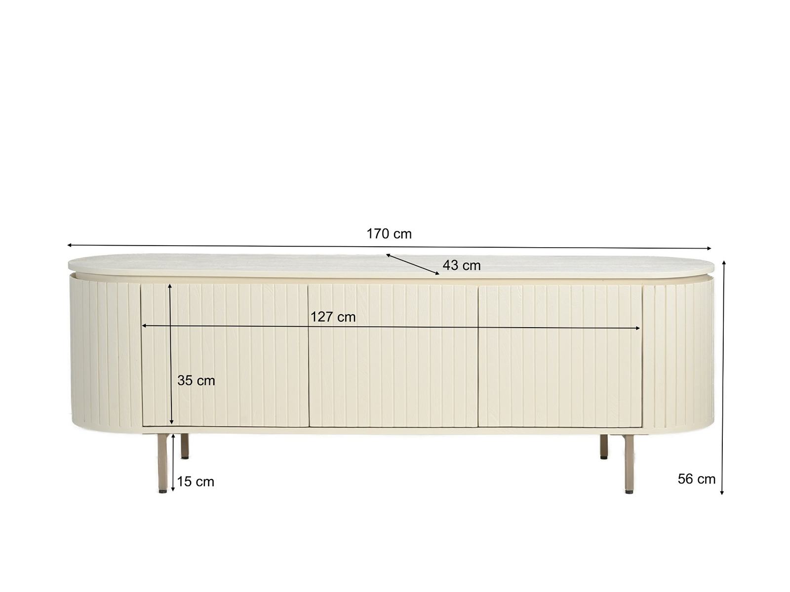 TV-meubel Avena - 170x43x56cm - 3 deurs