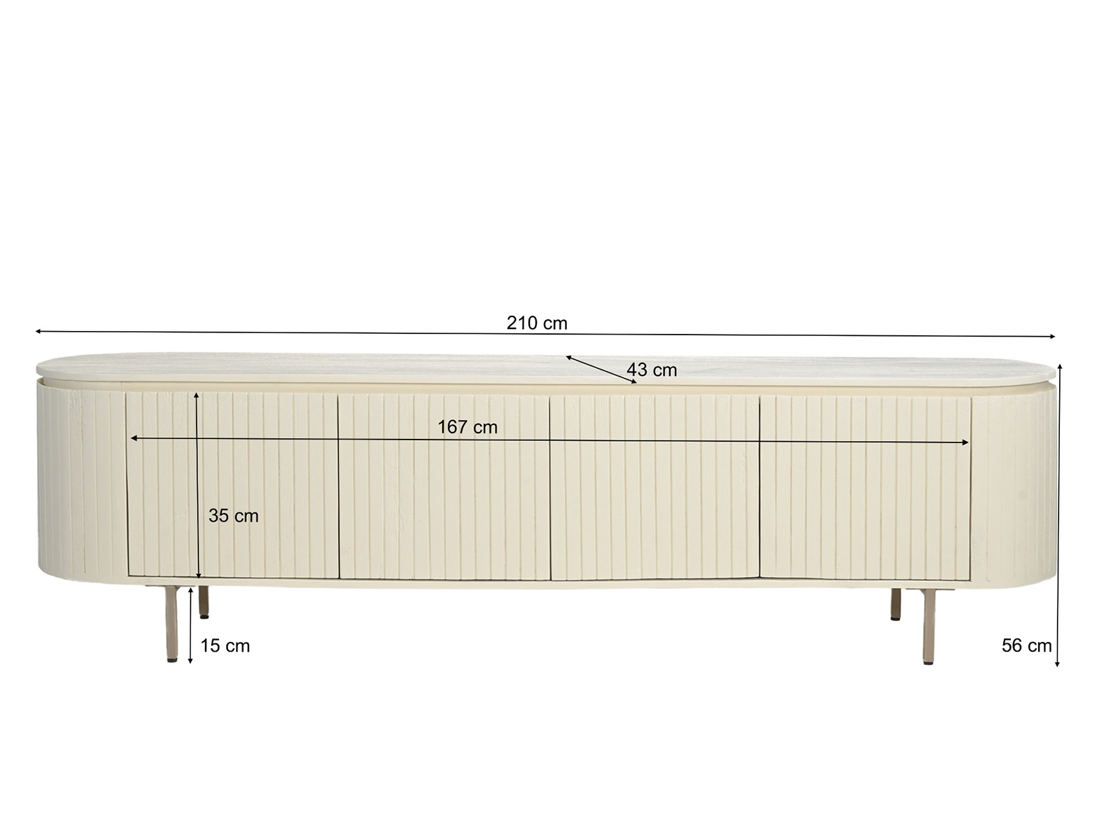 TV-meubel Avena - 210x43x56cm - 4 deurs