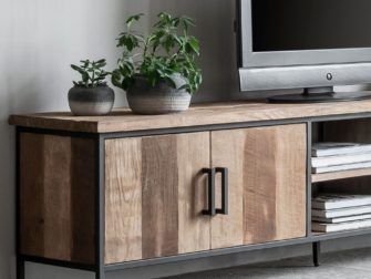 tv meubel met hout en staal