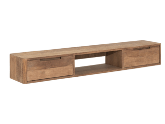 TV-meubel Dublin - 160x30x23cm - hangend - teakhout top - 2 laden