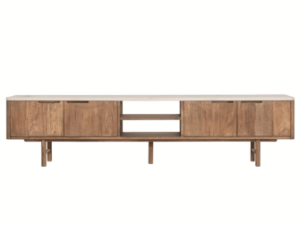 TV-meubel Dublin - 210x35x50cm - mortex top - 2 open vakken - 4 deurs