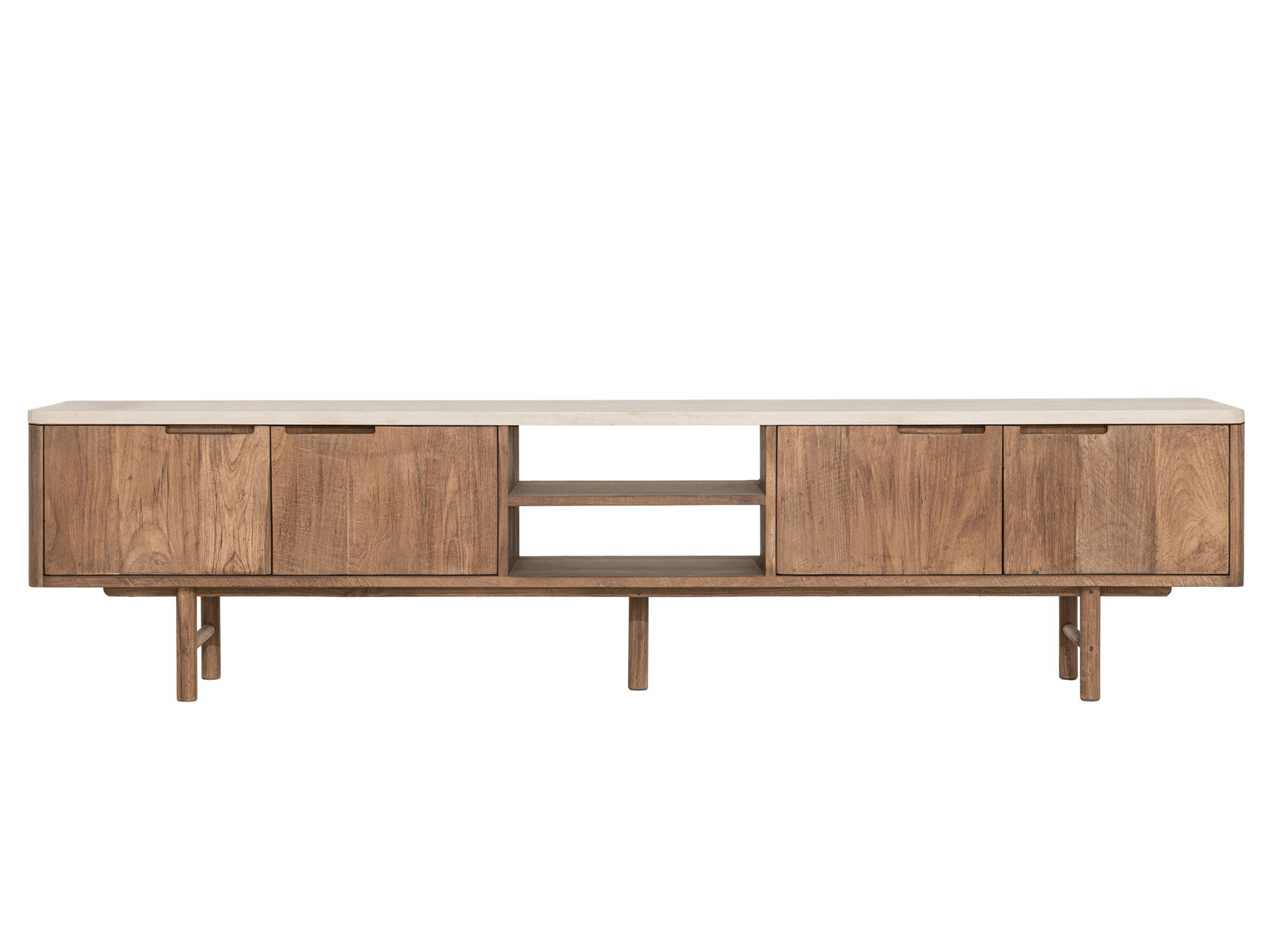 TV-meubel Dublin - 210x35x50cm - mortex top - 2 open vakken - 4 deurs