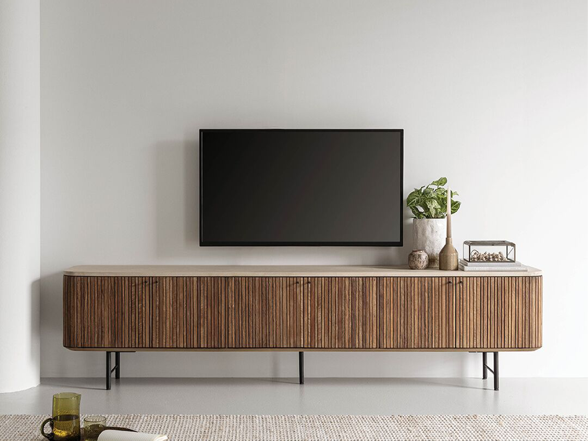 TV-meubel Lagoon - 220x35x55cm - stalen onderstel