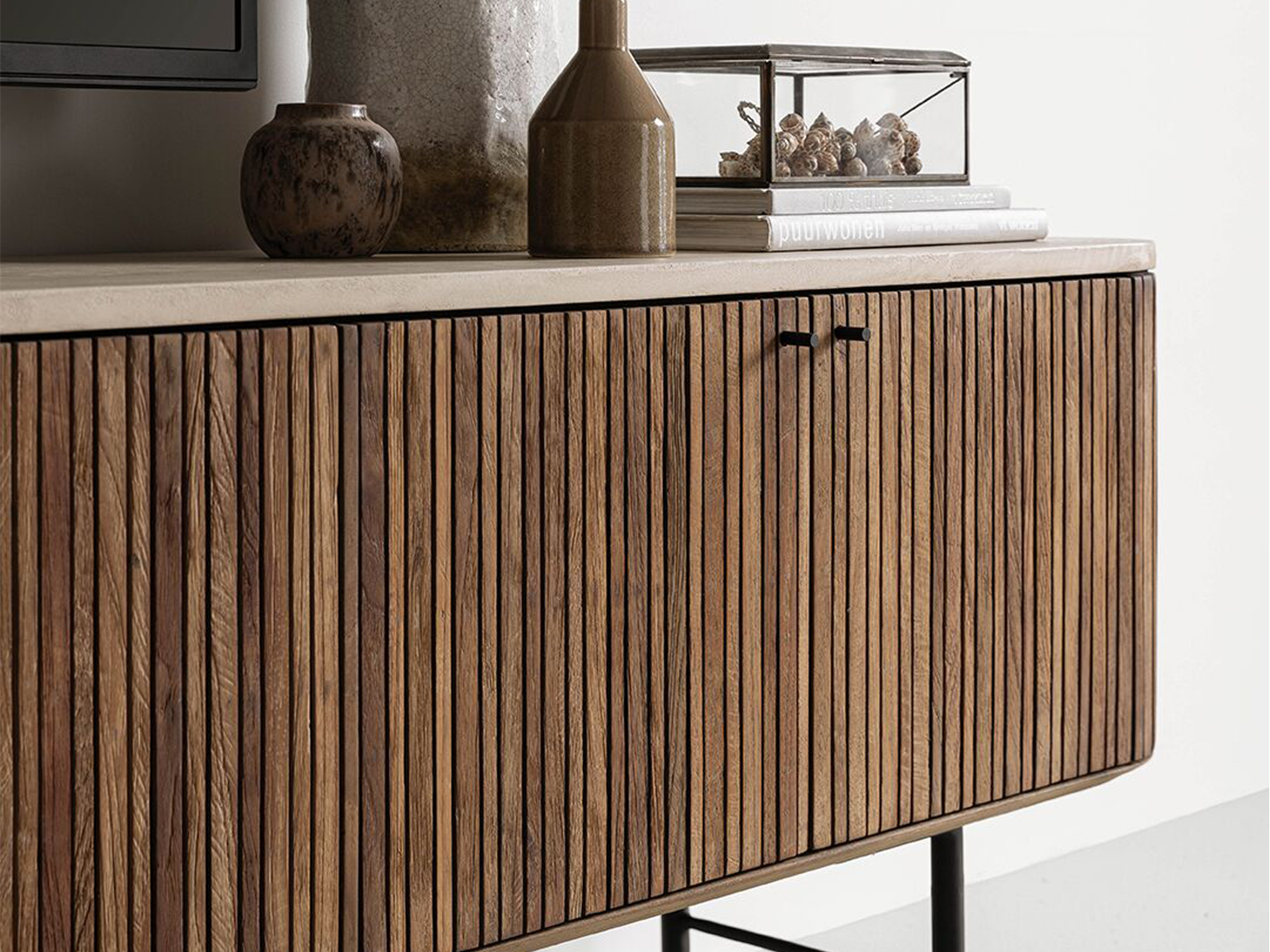 TV-meubel Lagoon - 220x35x55cm - stalen onderstel