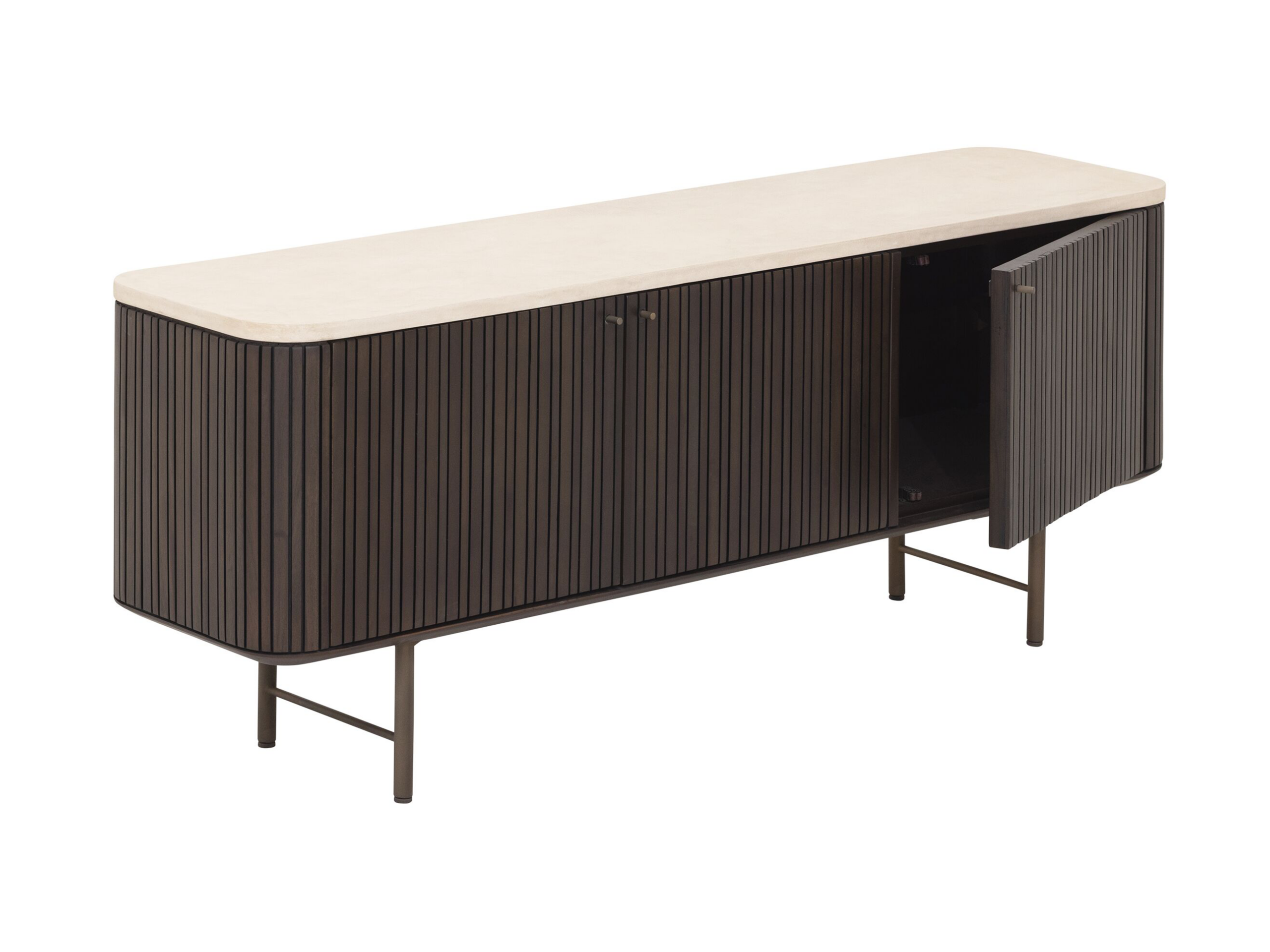 TV-meubel Maroon - 140x35x55cm - stalen onderstel