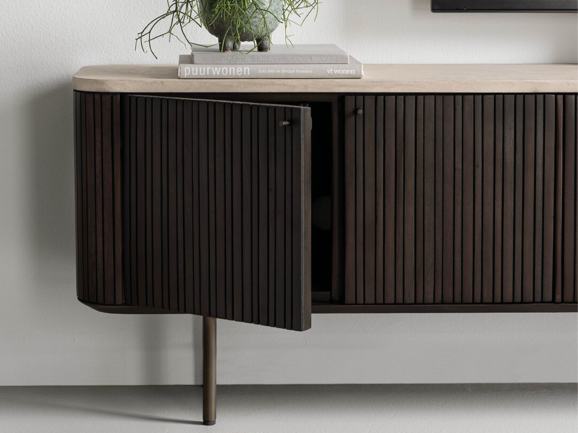 TV-meubel Maroon - 220x35x55cm - stalen onderstel