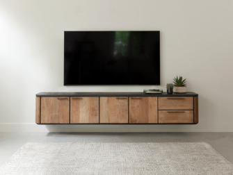 lang tv meubel hout
