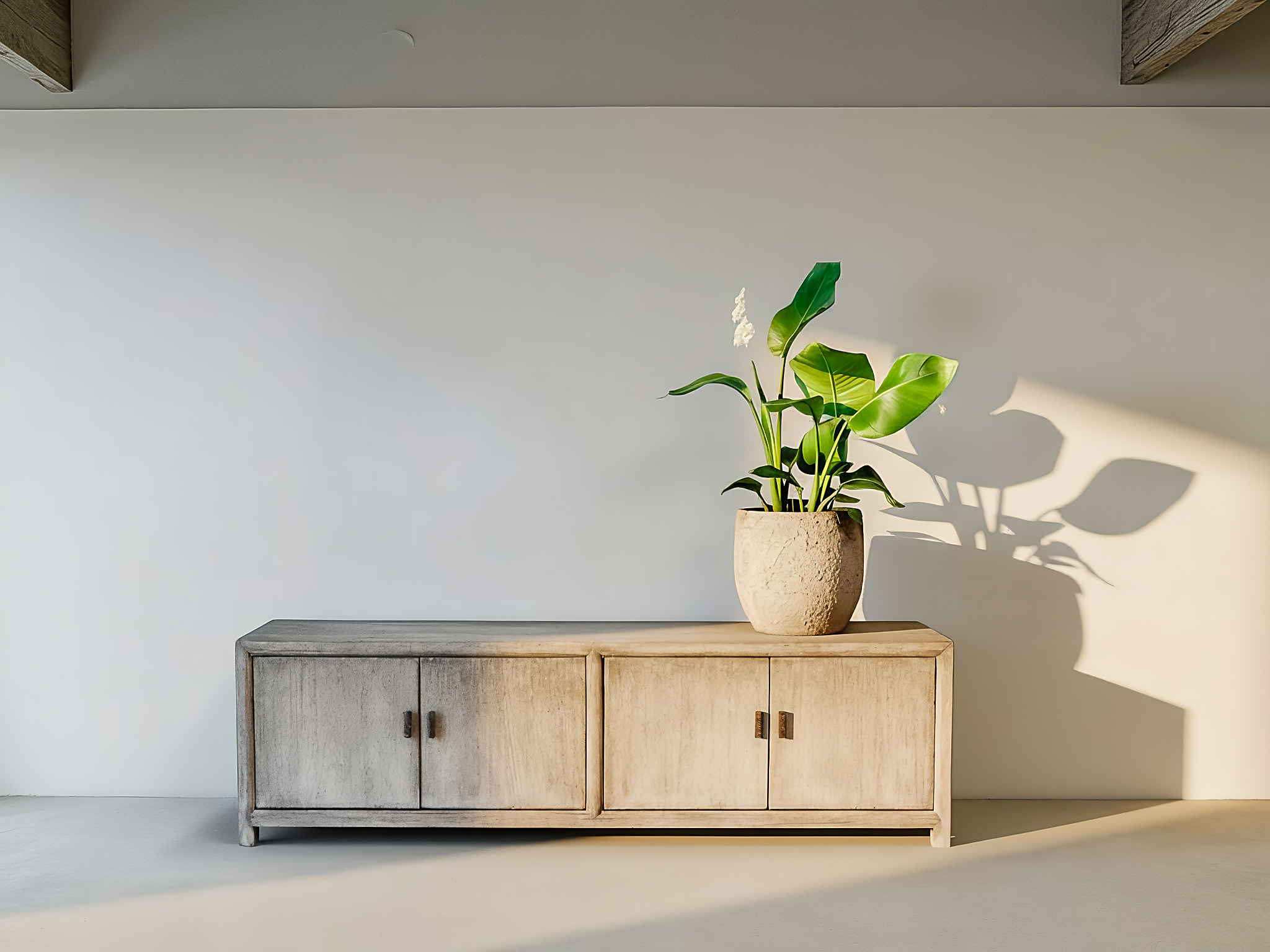 design tv-meubel in grijze kleur met deuren