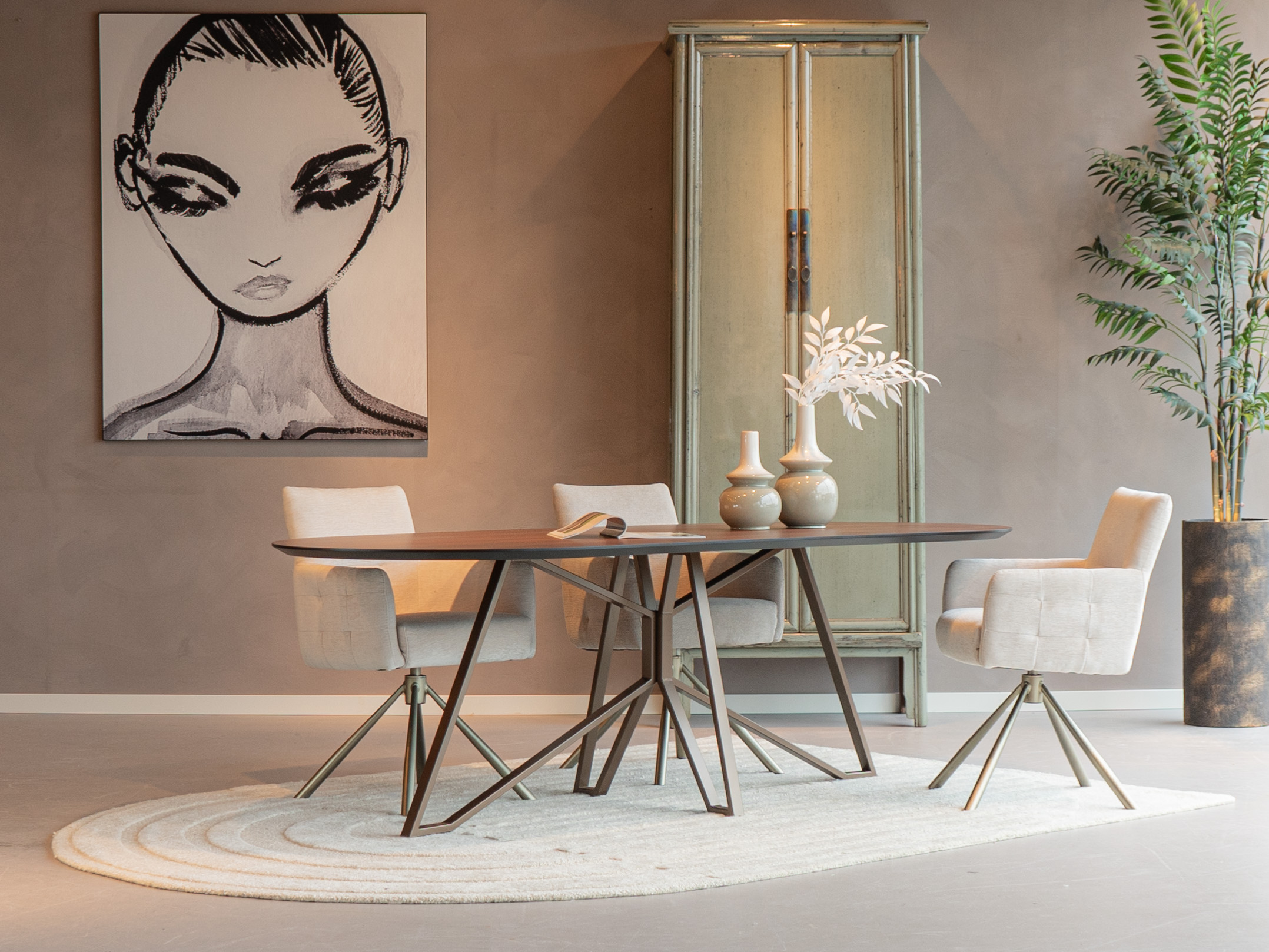 eettafel met ronde hoeken HPL