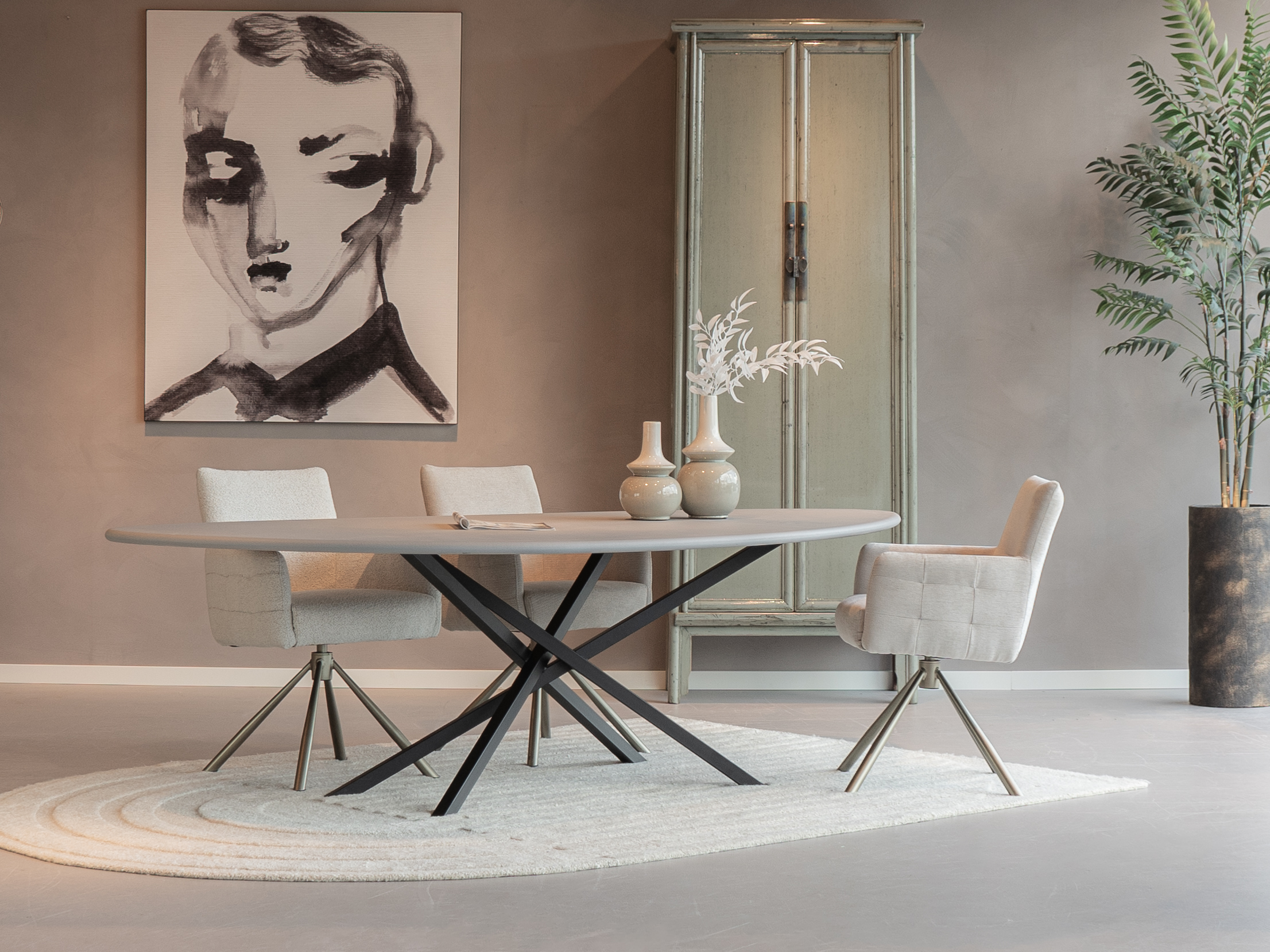 organische kiezel tafel van beton