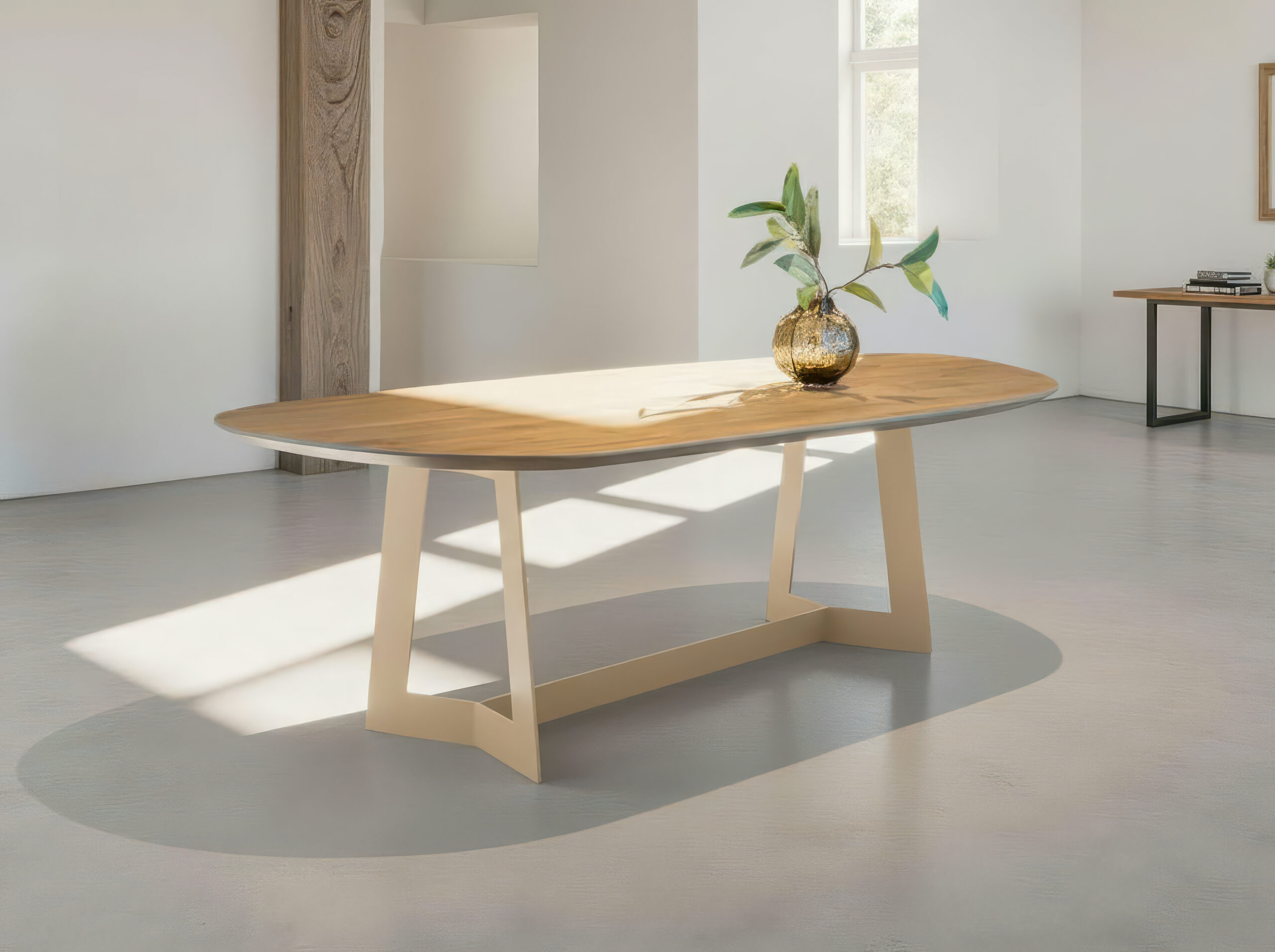 Tafel Casoli - 240x110cm - kiwi - cinnamon - verjongd - metaalkleur RAL 1019