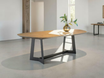 Tafel Casoli - 240x110cm - kiwi - cinnamon - verjongd - metaalkleur RAL 9005