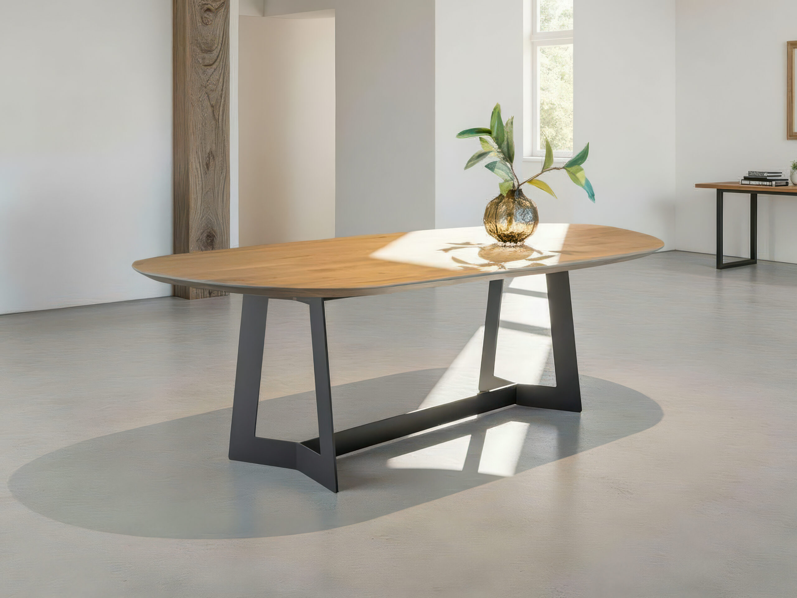 Tafel Casoli - 240x110cm - kiwi - cinnamon - verjongd - metaalkleur RAL 9005