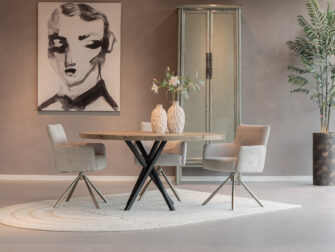 ronde eettafel van oud eiken 150cm