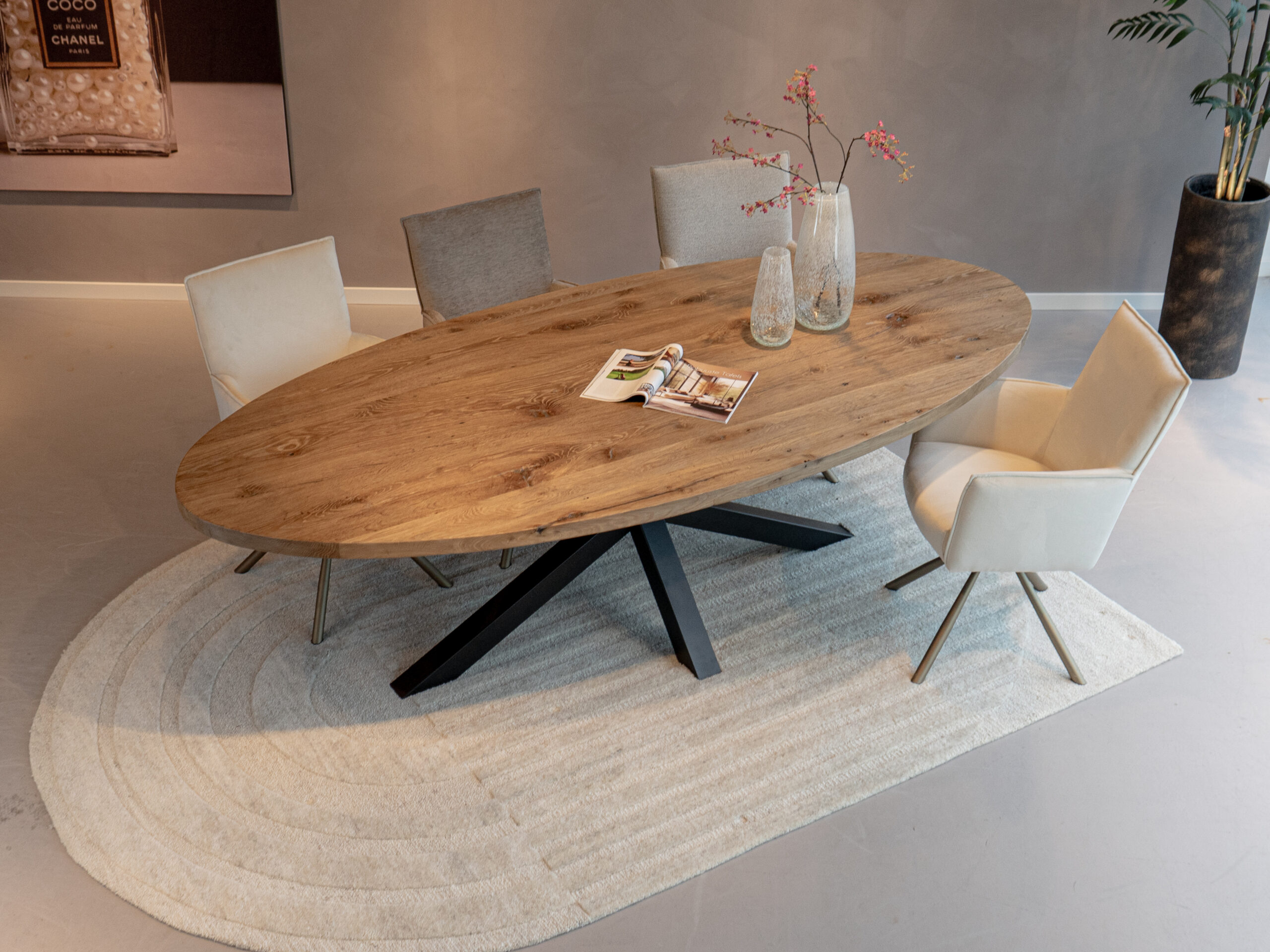 ovaal eetkamertafel oud eiken