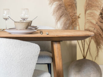 houten teak tafel ovaal blad eleonora