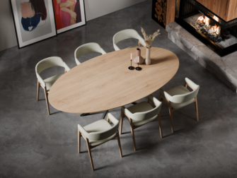 massief eiken eettafel ovaal