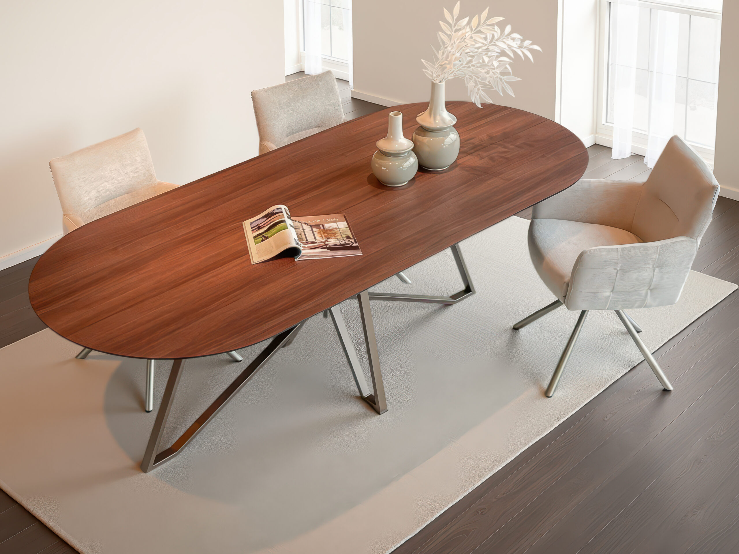 Eettafel van hoogwaardig HPL met een sterke, hygiënische toplaag