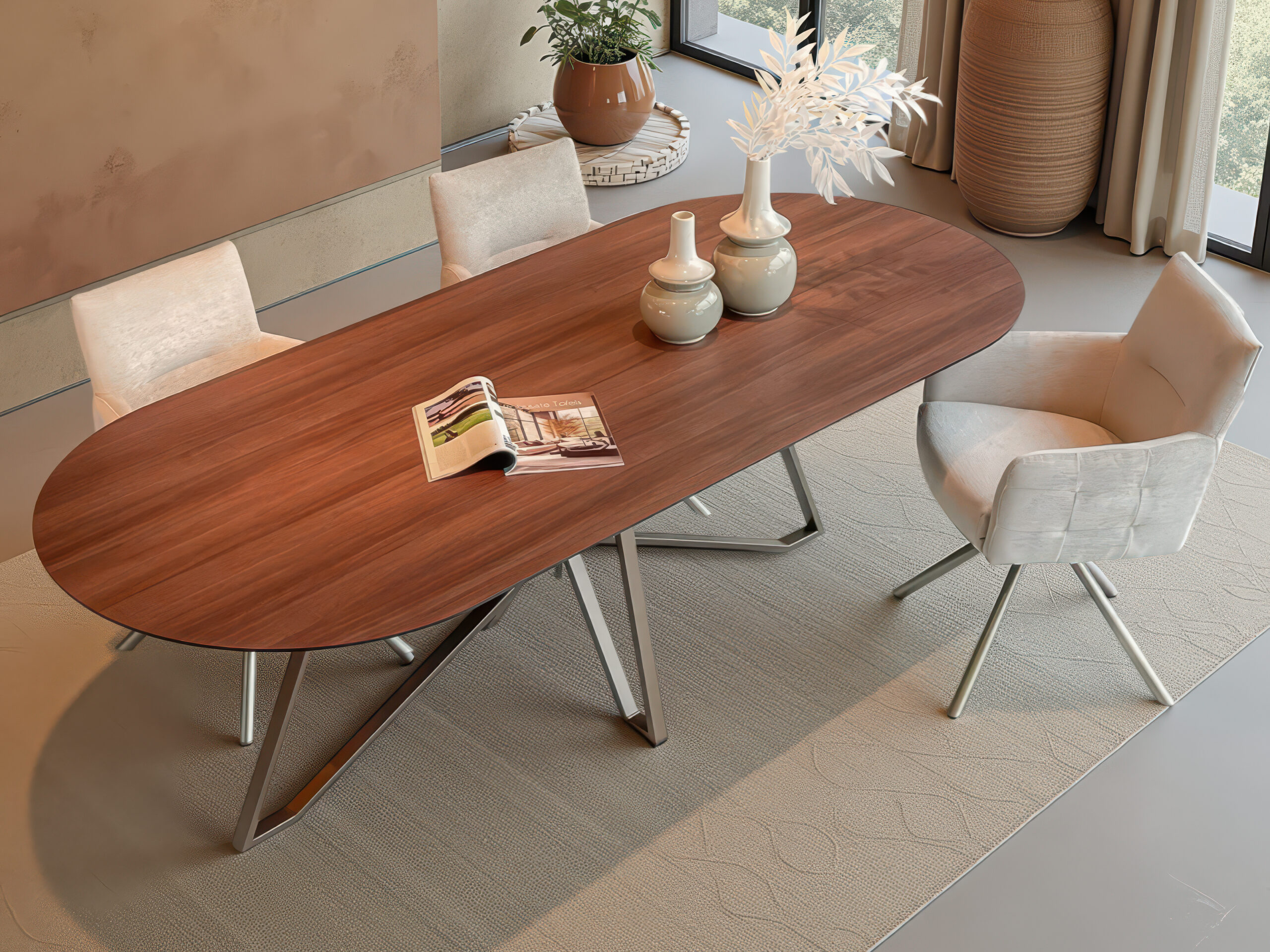 Stijlvolle eettafel met een ultradun HPL blad en eigentijdse look