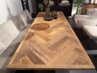 Tafel Tessera 260x100cm - 1e laags oud eiken - onbehandeld